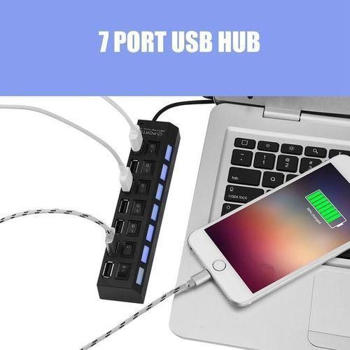 White Label 7 Port Hub USB 2.0 480Mbsp - Black Item | Buy White Label 7 Port Hub USB 2.0 480Mbsp - Black | SPOP Enterprise Global